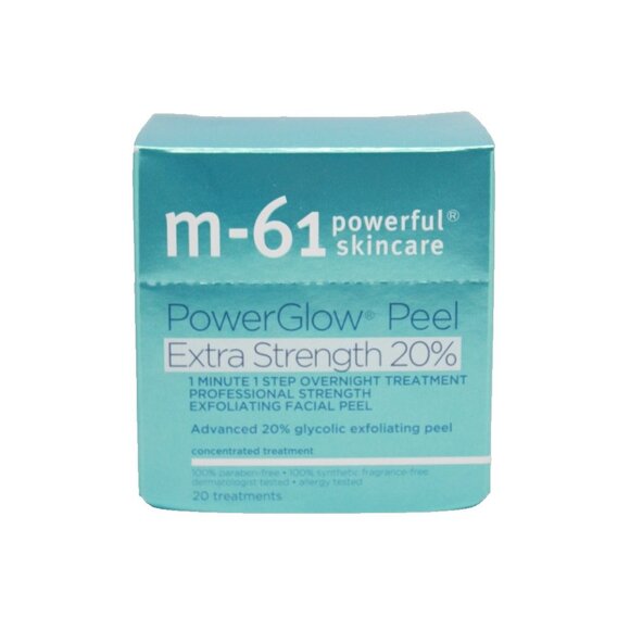 m-61 Powerful Skincare PowerGlow Peel Extra Strength 20% 20 Treatment New Sealed - Picture 3 of 6